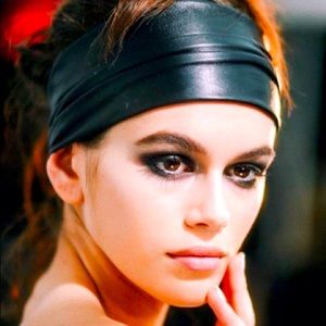 Tom Ford black leather headband.